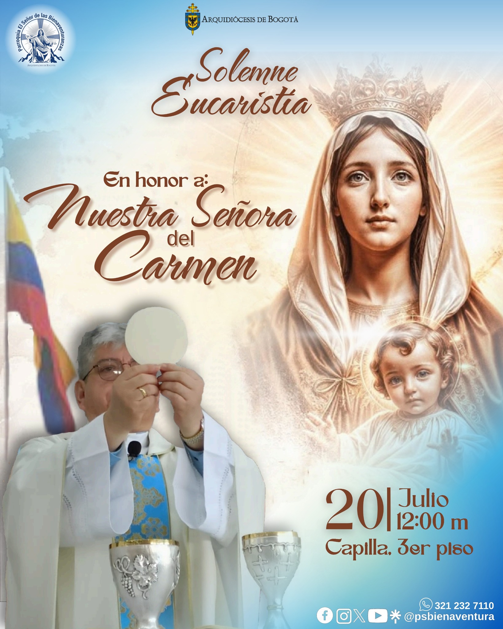 Solemne Eucaristía en honor a Nuestra Señora del Carmen