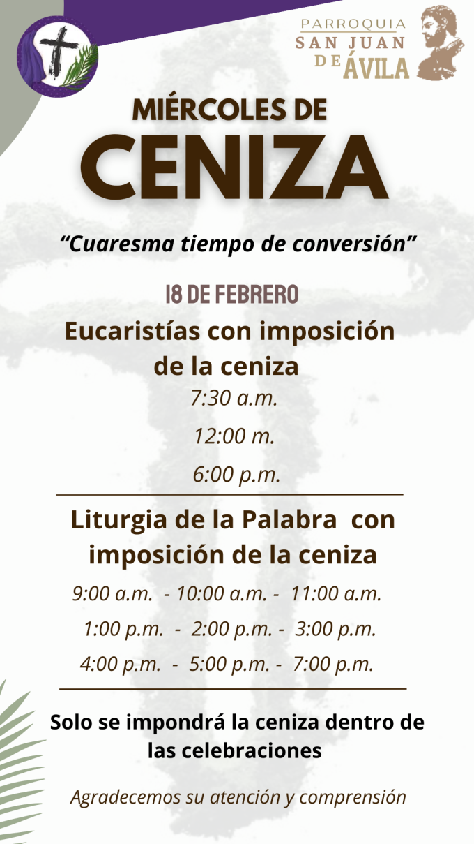 miercoles de ceniza 2026