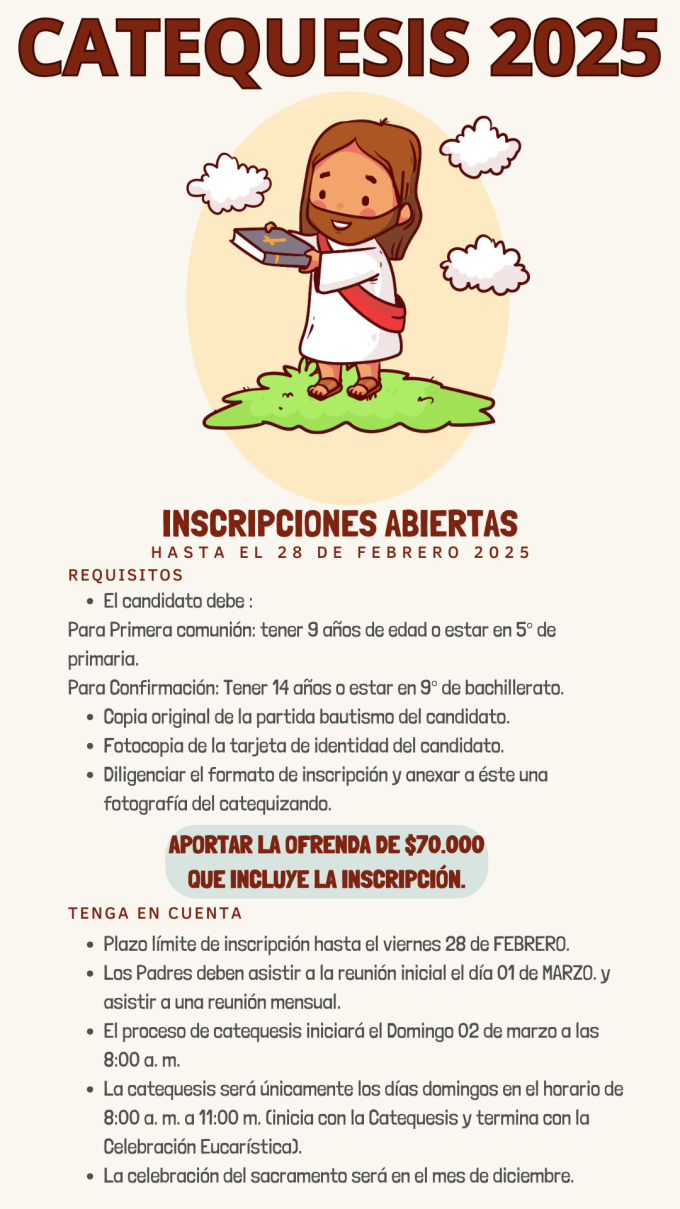 info catequesis 2025